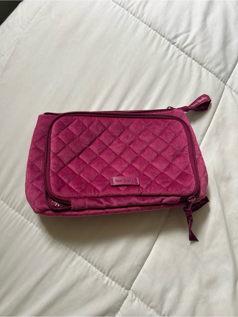 Vera Bradley Quilted Cosmetic Pouch in Raspberry Pink